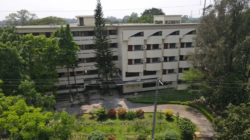 Person with glasses looking at laptop with code